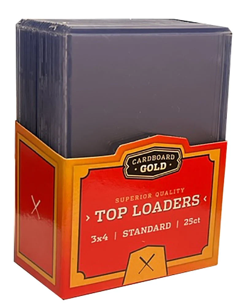 100ct Bundle - Cardboard Gold 35pt 3x4 Toploaders (4 Packs of 25) | Crystal Clear Holders - Image 4